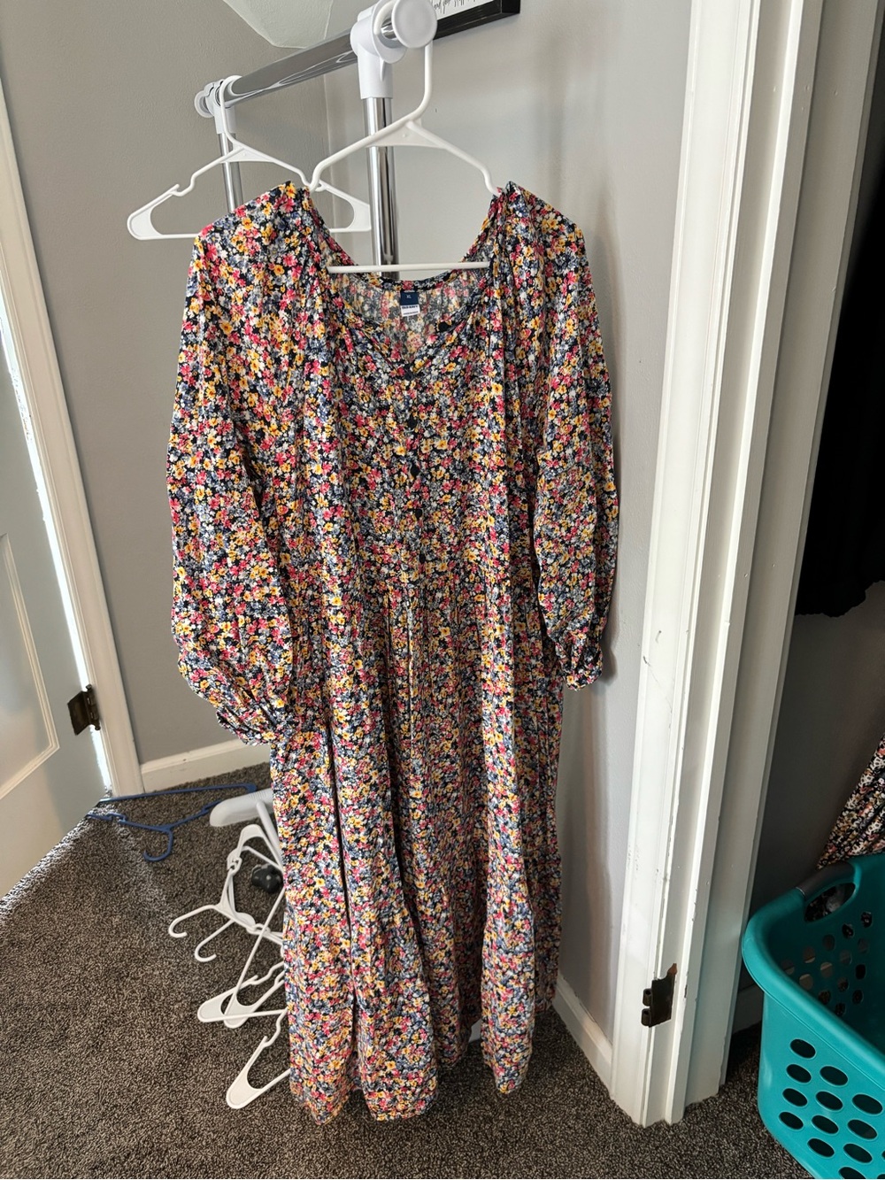 Girls Floral Maxi Dress - Multicolor